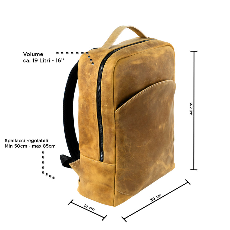 Genuine Leather Backpack Carbon Black