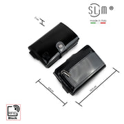 Porta Carte Vera Pelle Nero con Zip
