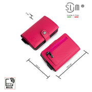 SLim®️ carbon style genuine leather wallet black/yellow with zip