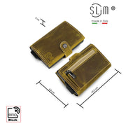 SLim®️ Genuine Crazy Horse Leather Card Holder in Dark Brown with Zip