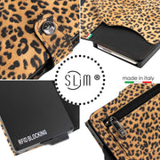 SLim®️Maculato Genuine Leopard Leather with Zip Coin Purse and Heart Key Ring