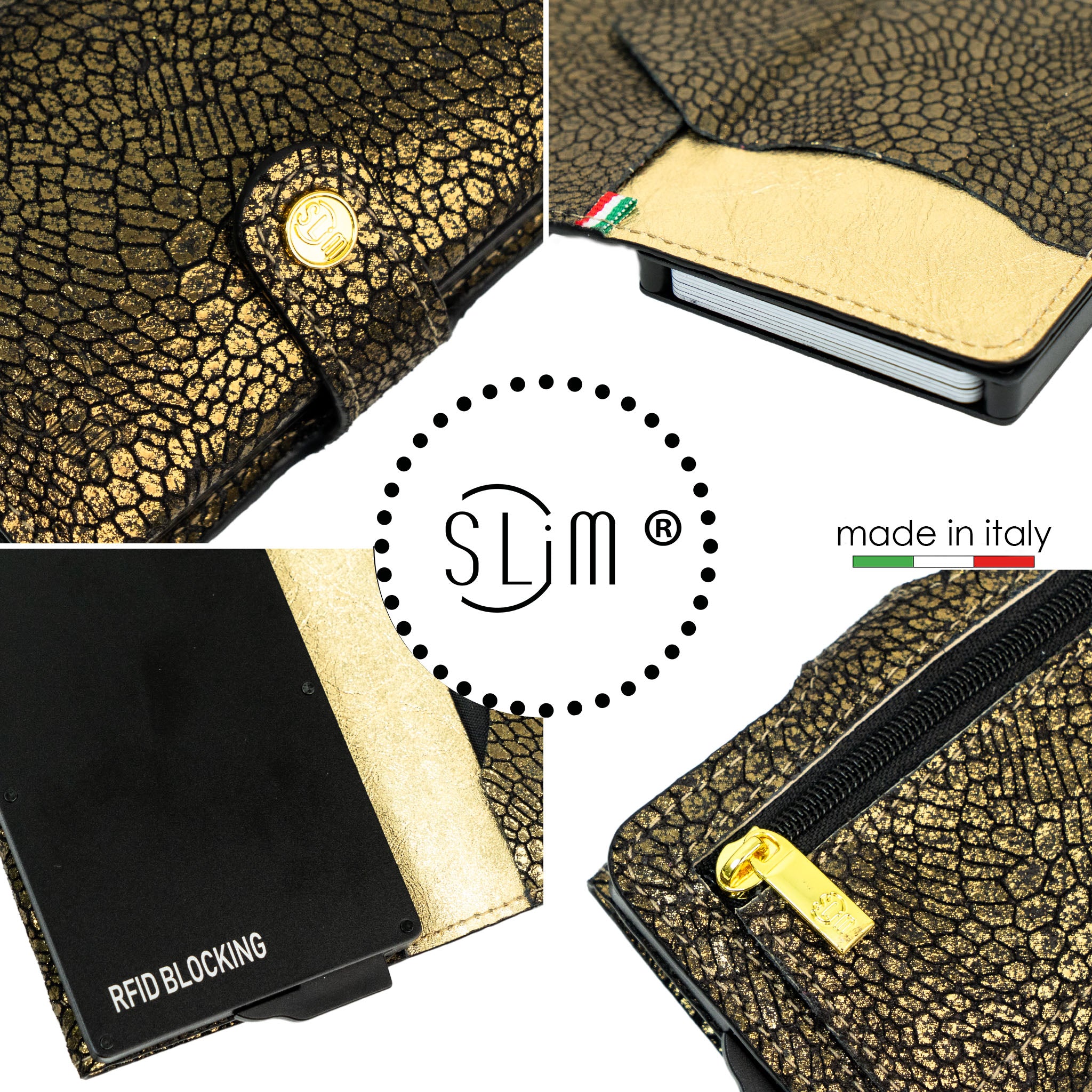SLim®️ Vera Pelle Animalier Sablè Dorato