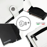 Porta Carte Vera Pelle Bianco con Zip