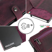 Porta Carte Vera Pelle Crazy Horse Viola