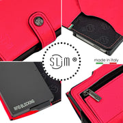 SLim®️ Vera Pelle stampa Struzzo Fucsia Fluo