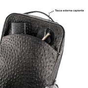 Genuine Leather Backpack Carbon Black