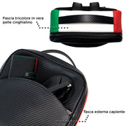 Zaino Medio Vera Pelle Carbon Italia