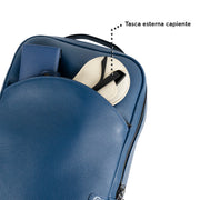 Zaino Vera Pelle Bottalato Blu
