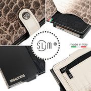 SLim®️ genuine leather blue petroleum multicolour wallet with zip