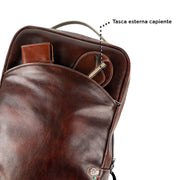 Genuine Leather Backpack Carbon Black