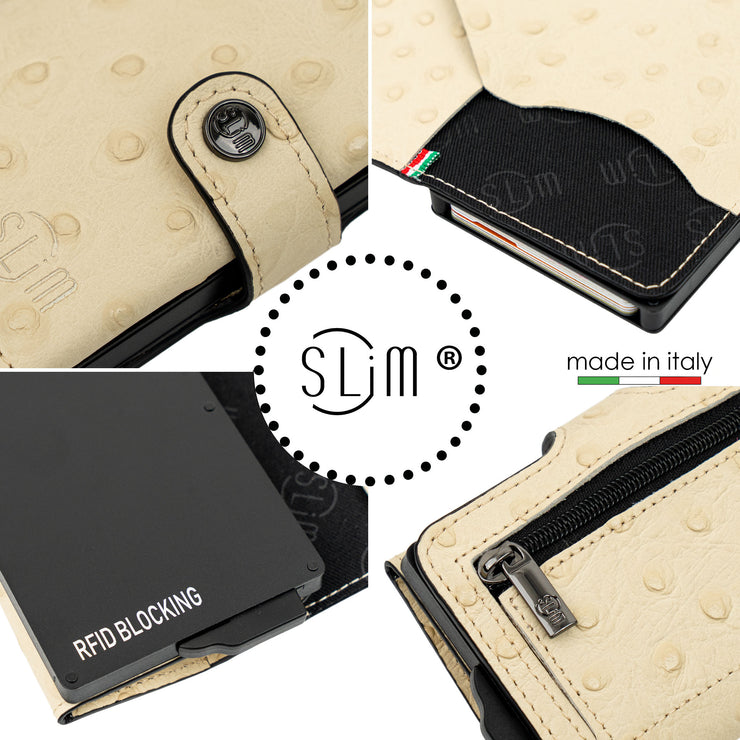 SLim®️ Vera Pelle stampa Struzzo Beige