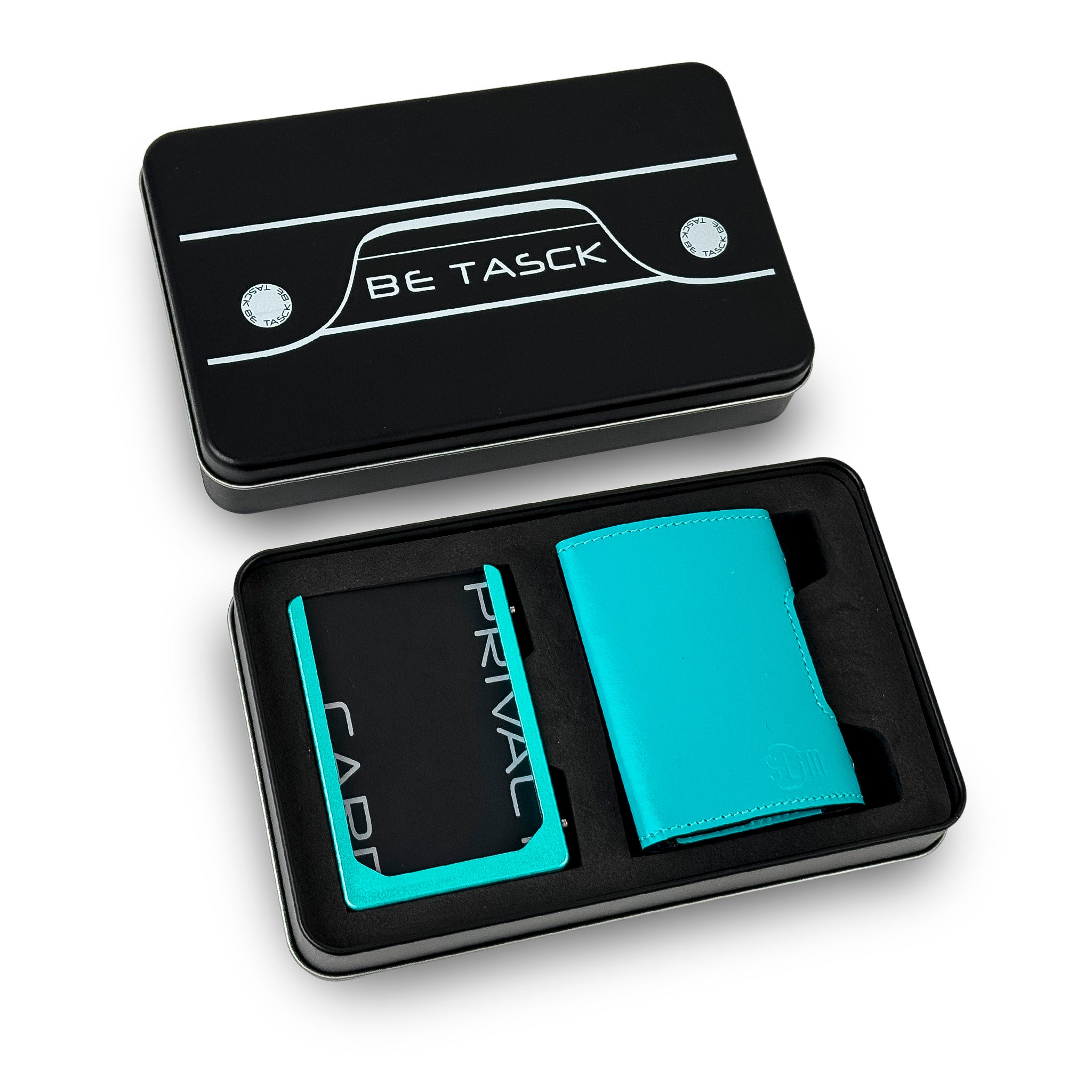 Be Tasck Pelle Liscia Turchese e Nero