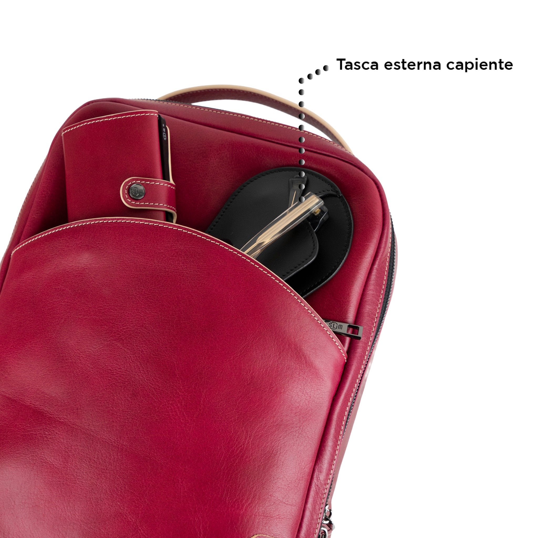 Zaino Medio Concia al vegetale Fucsia