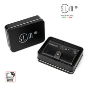 SLim®️ carbon style genuine leather wallet black/yellow with zip