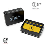 SLim®️ Genuine Saffiano Leather Card Holder, Scratch-Resistant, Blue
