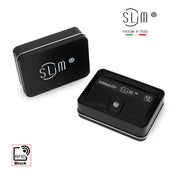 SLim®️ drummed genuine black leather wallet with coin pocket zip