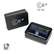 Porta Carte Vera Pelle Specchio Blu con Zip