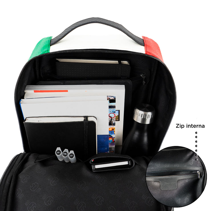 Zaino Medio Vera Pelle Carbon Italia