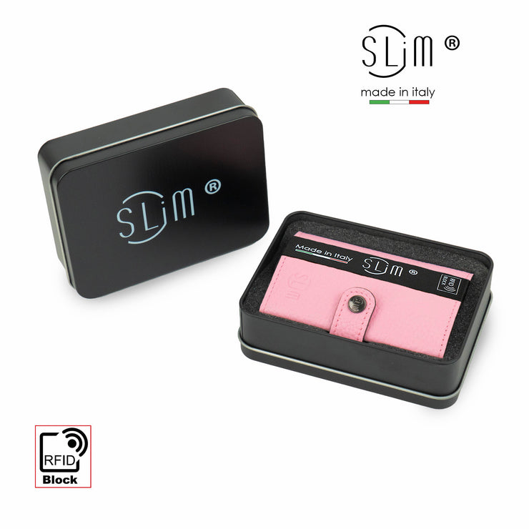 Porta Carte Vera Pelle Bottalato Pink