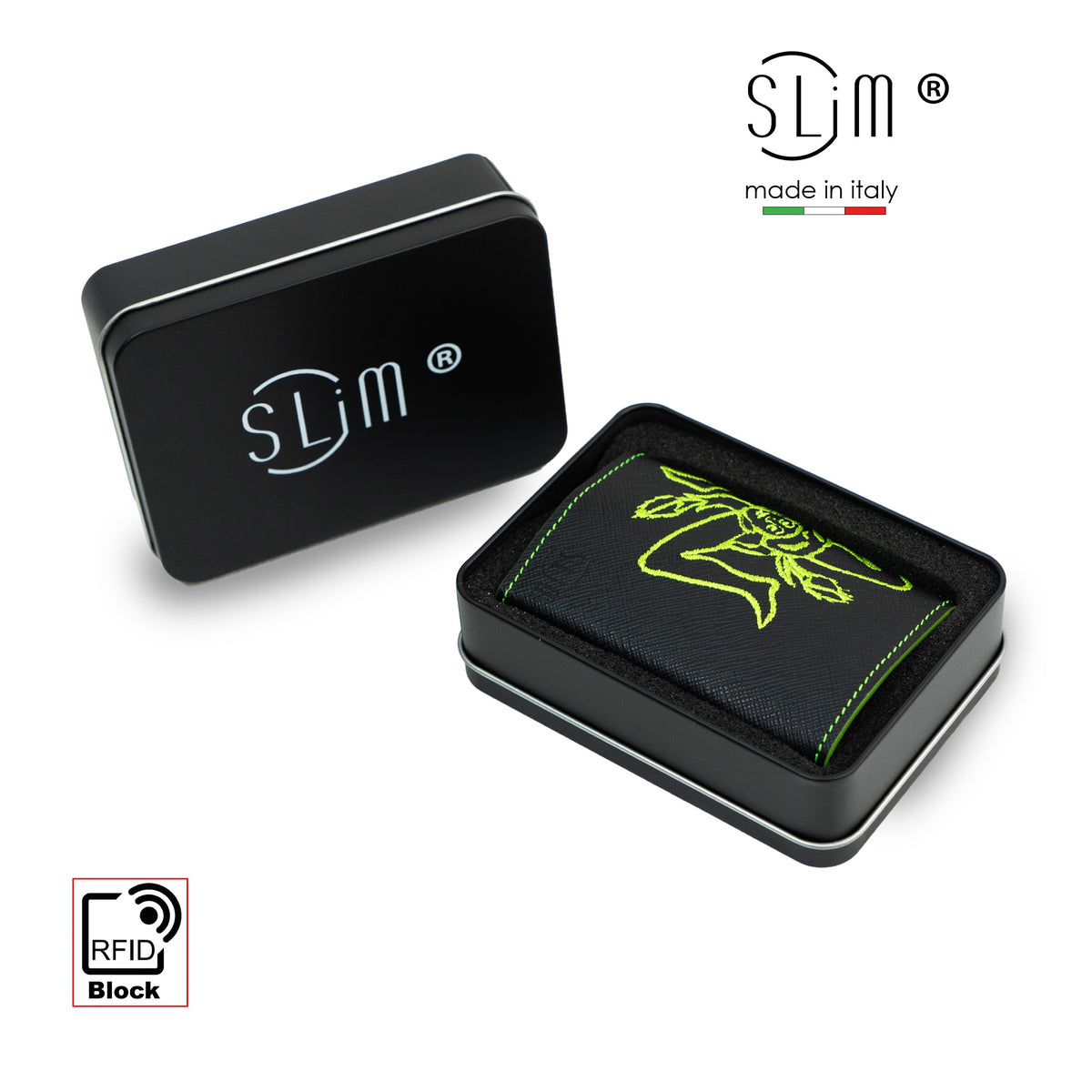 SLim®️ Touch Vera Pelle Tema Sicilia Saffiano Verde Lime