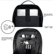 Genuine Leather Backpack Carbon Black