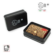 SLim®️ Vera Pelle Animalier Leopard Rosso con zip porta monete
