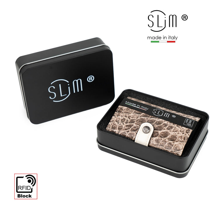 SLim®️ genuine leather blue petroleum multicolour wallet with zip