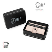 Porta Carte Vera Pelle Saffiano Anti Graffio Rosa con Zip