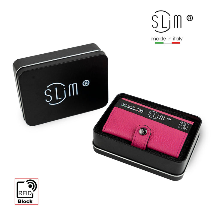 SLim®️ genuine leather wallet black with zip and double case