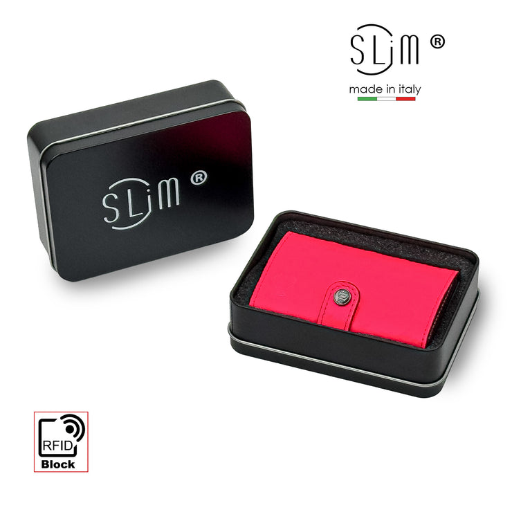 SLim®️ Vera Pelle stampa Struzzo Fucsia Fluo