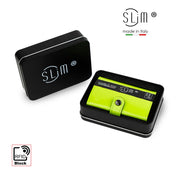 Porta Carte Vera Pelle Verde Mela con Zip