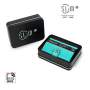 Porta Carte Vera Pelle Saffiano Anti Graffio Turchese con Zip