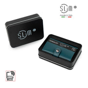 Porta Carte Vera Pelle Multicolor Blu Petrolio Con Zip