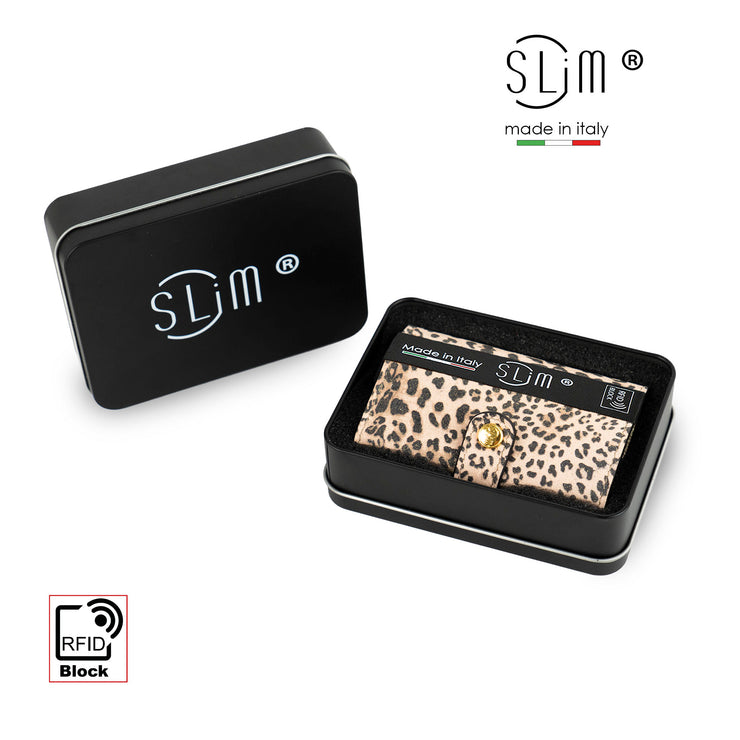 SLim®️Maculato Genuine Leopard Leather with Zip Coin Purse and Heart Key Ring
