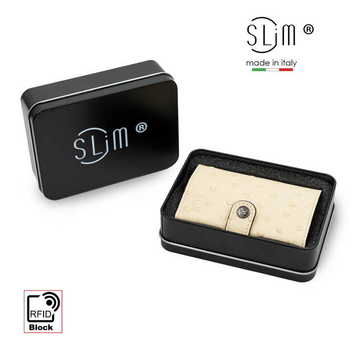SLim®️ Vera Pelle stampa Struzzo Beige