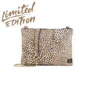 Clutch Bag with Wristband in Genuine Black Saffiano Leather