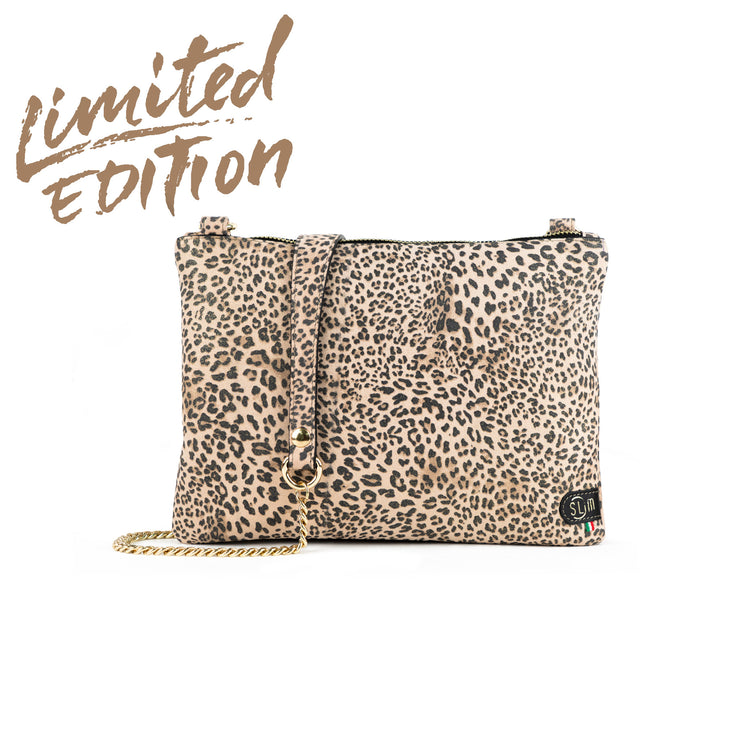 Clutch Bag with Wristband in Genuine Black Saffiano Leather