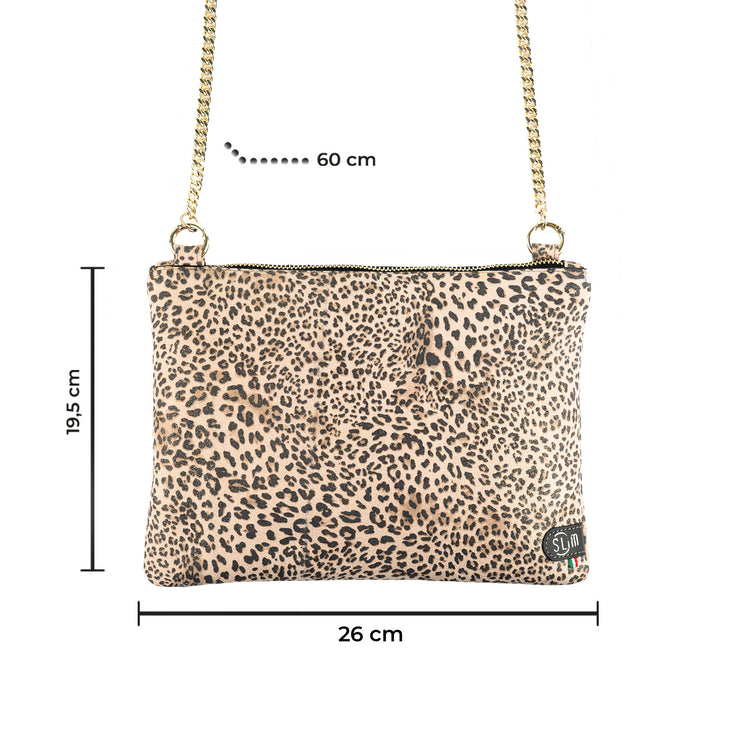 Clutch Bag with Wristband in Genuine Black Saffiano Leather