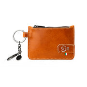 SLim®️ Genuine Vegetable Tanned Leather Keychain-Coin Purse in Cognac