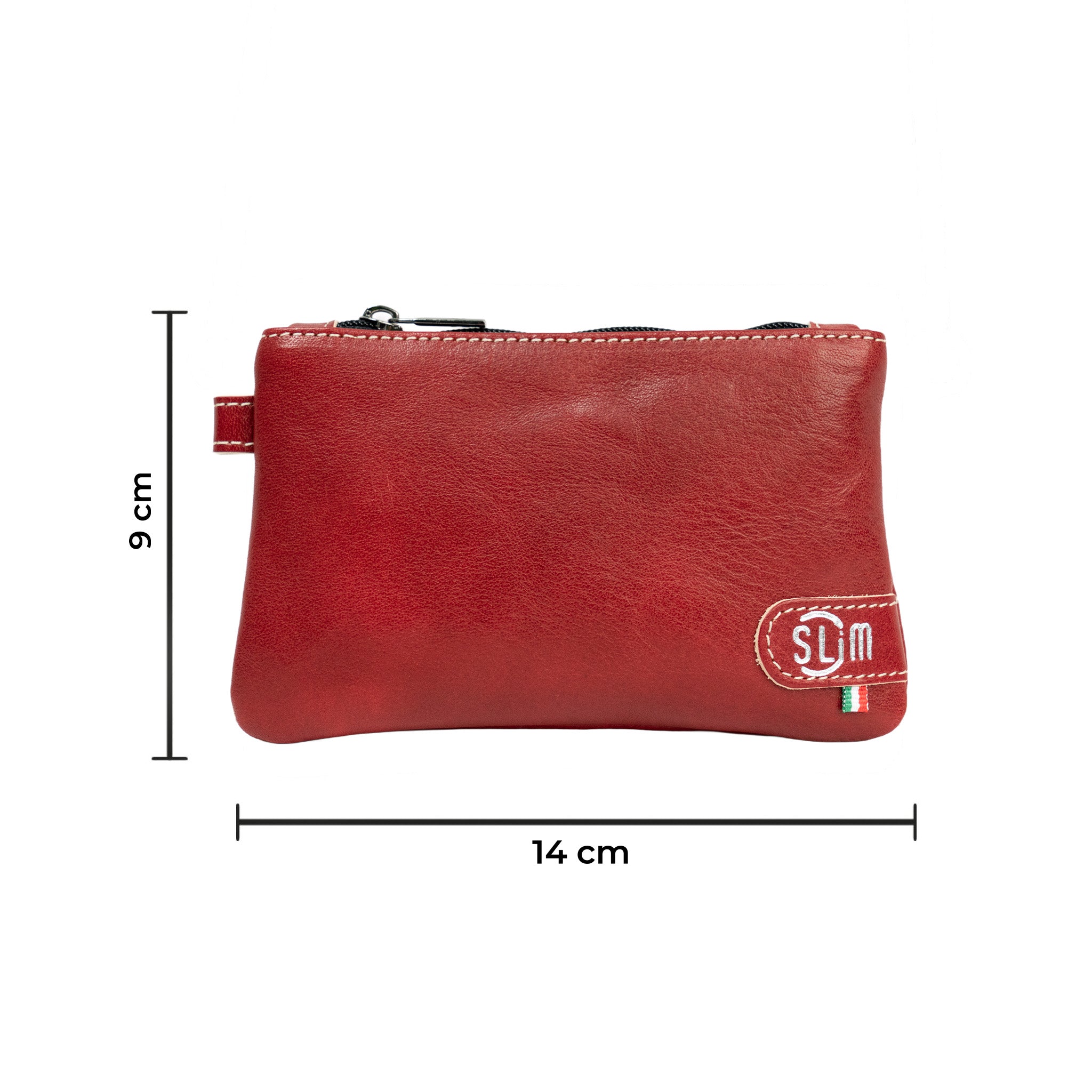 Mini Pochette Vera Pelle Vegetale Rosso