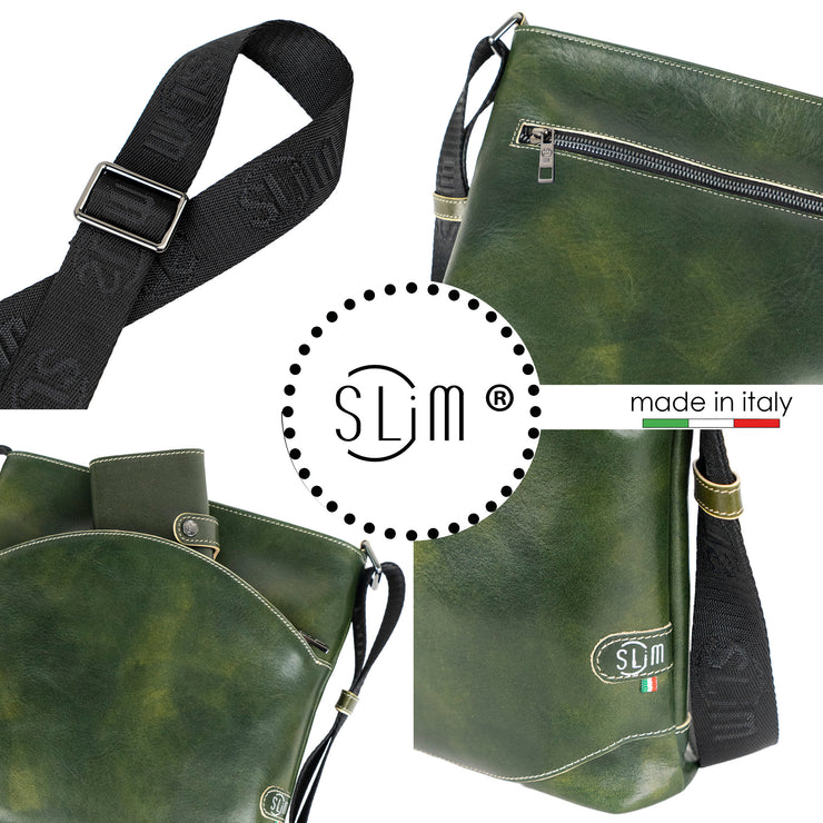 Bag SLim®️ Vera Pelle Vegetale Verde