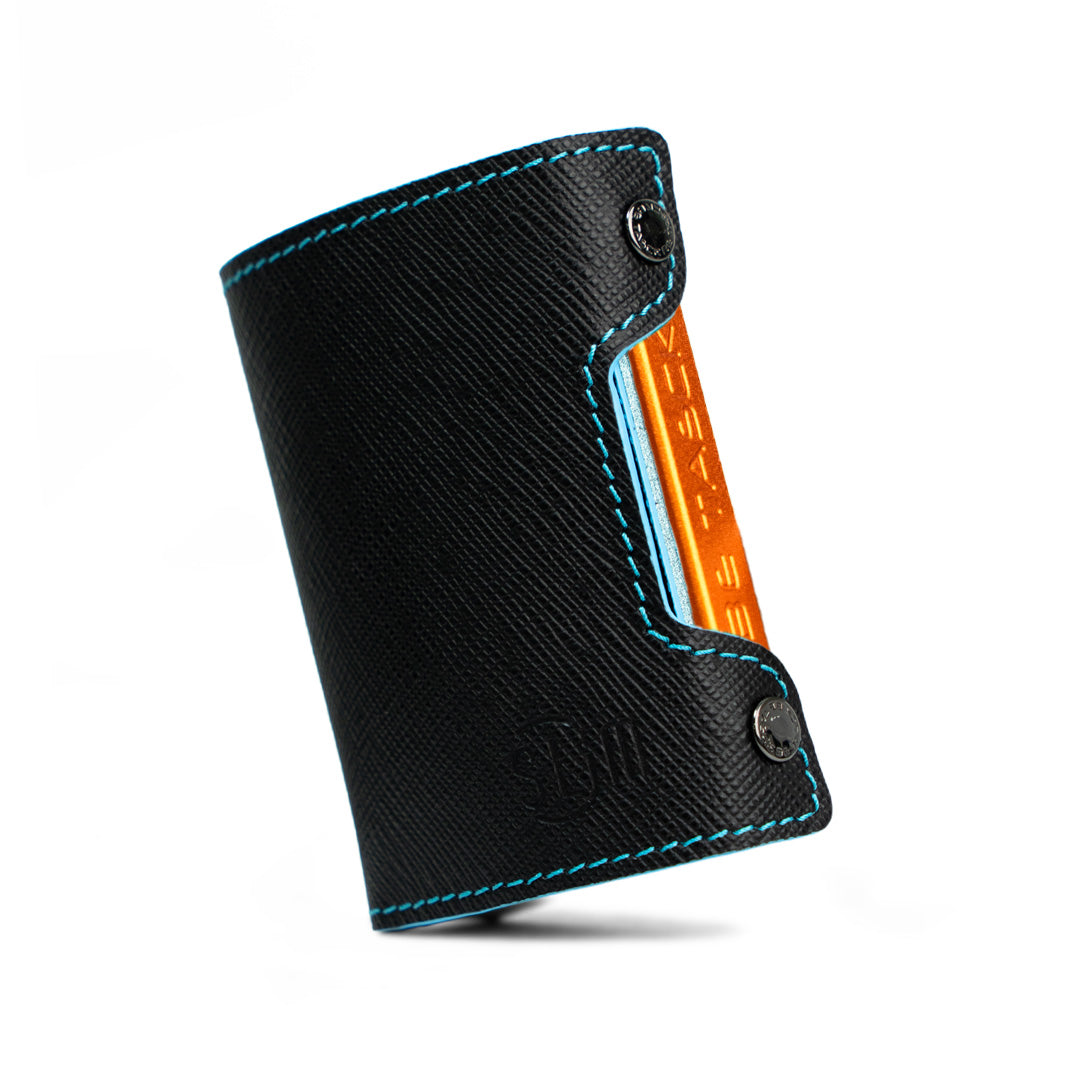Be Tasck Saffiano Nero e Azzurro