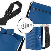 Bag SLim®️ Vera Pelle Carbon Blu