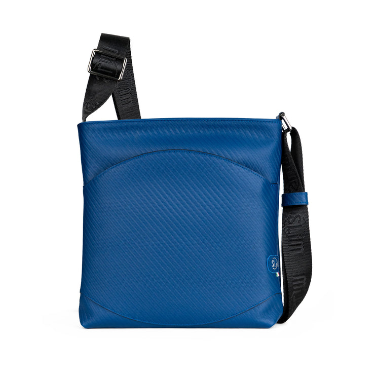 Bag SLim®️ Vera Pelle Carbon Blu
