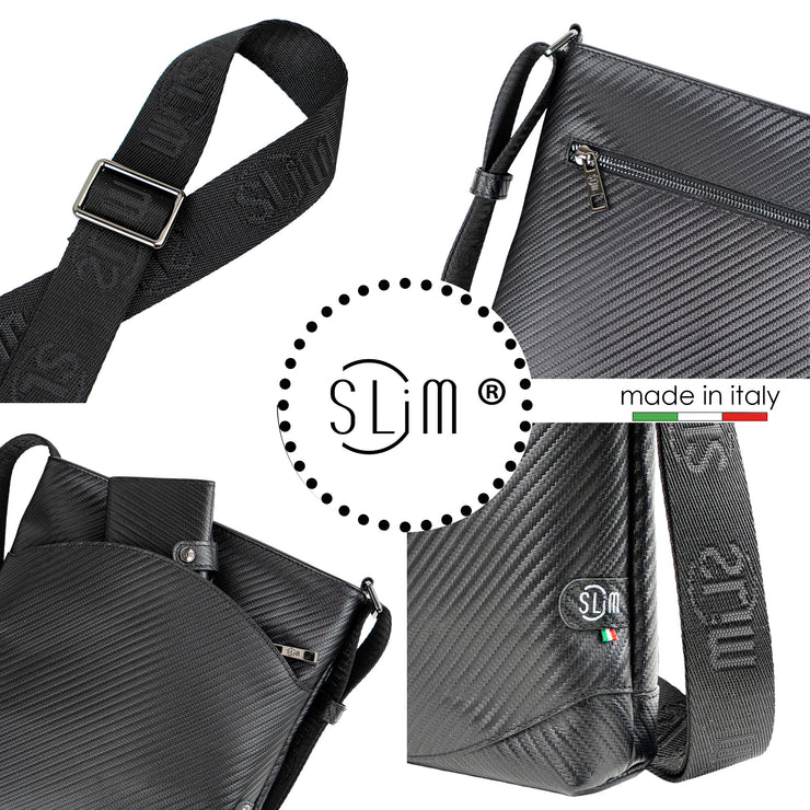 Bag SLim®️ Vera Pelle Carbon Nero