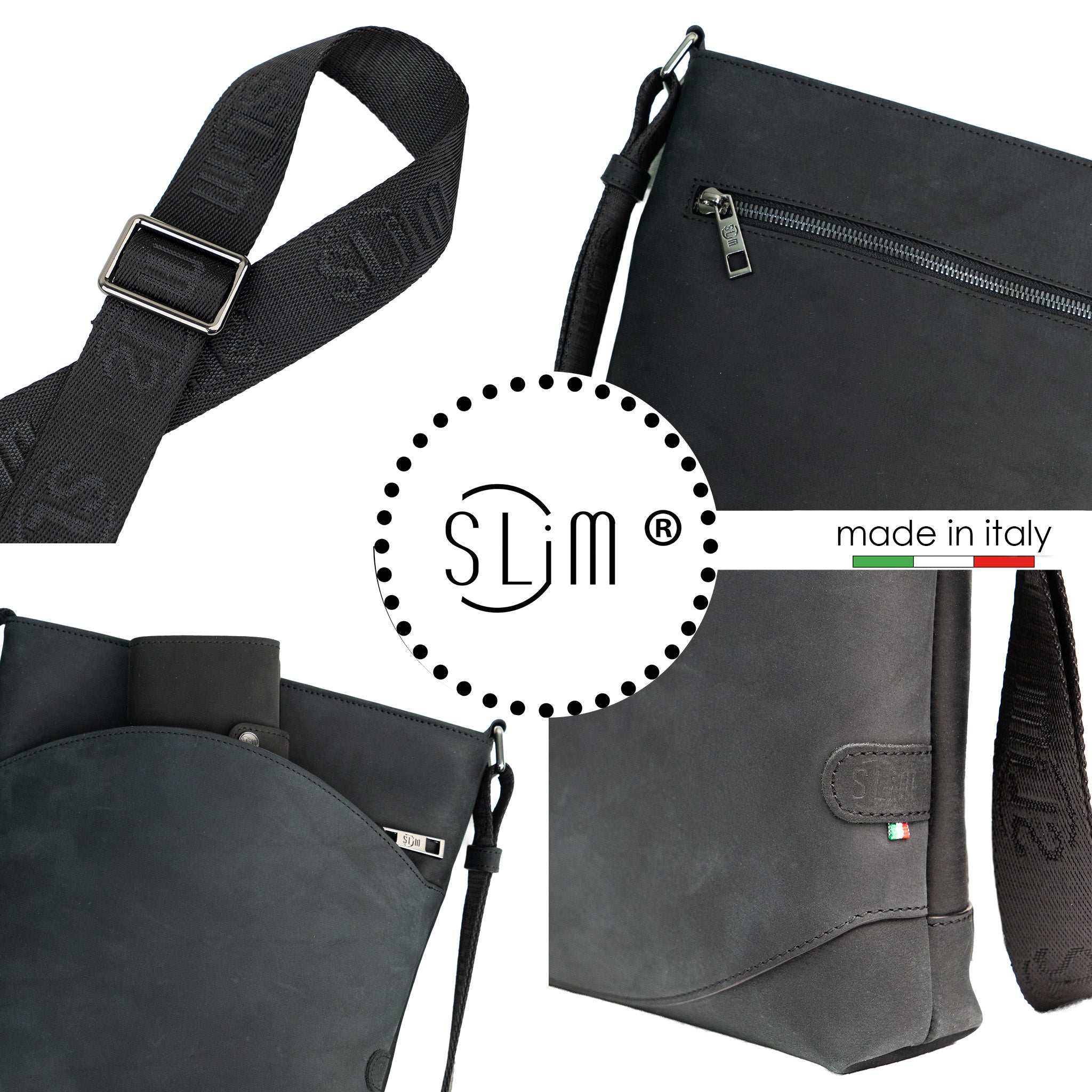 Bag SLim®️ Vera Pelle Crazy Nero