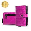 Portacarte Vera Pelle Cocco Fucsia