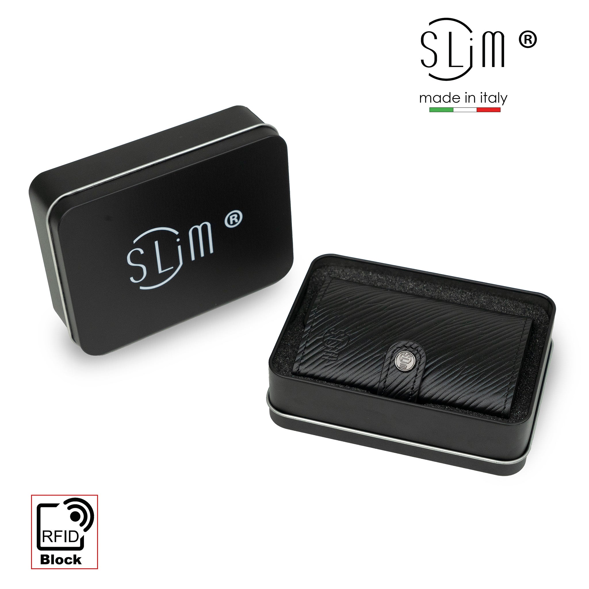 Porta Carte Vera Pelle Stampa Epi Nero Con Zip