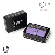 SLim®️ genuine leather wallet purple/lime green with coin pocket and zip