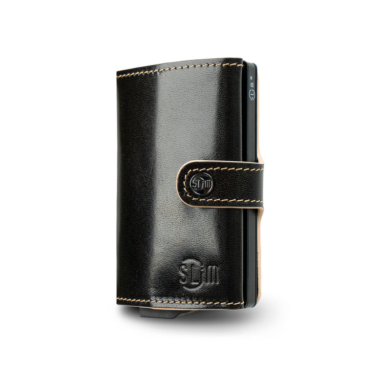 SLim®️ genuine leather blue petroleum multicolour wallet with zip